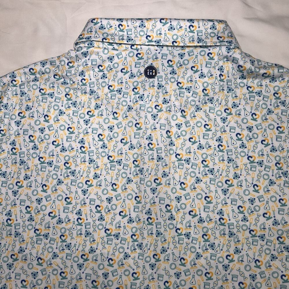 Inward Half Golf Polo Shirt Men Size XL White Performance Chemistry Science NWOT - Picture 11 of 15